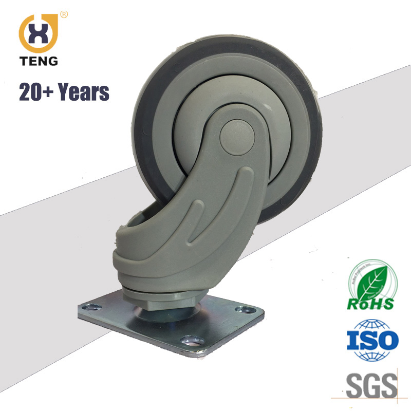 5 Inch Swivel TPE Medical Caster Hospital Equipment Replacement Wheels China Factory