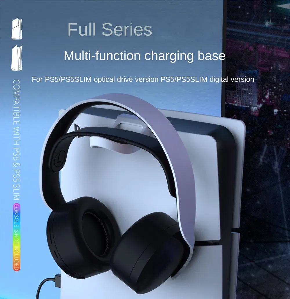 New Multi-Function Light RGB Lamp Handle Fast Charging Seat Base Cooling Fan Stand for PS5 Slim PRO