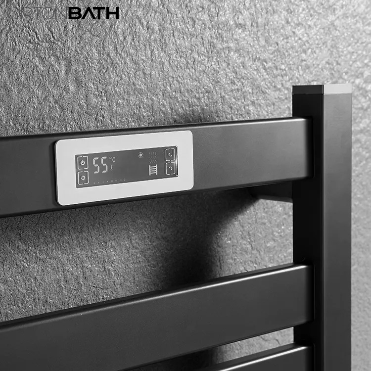 Ortonbath Towel Warmer with Built-in Timer for Bath Hardwired Heated Drying Rack Straight Bars Mirror Polish