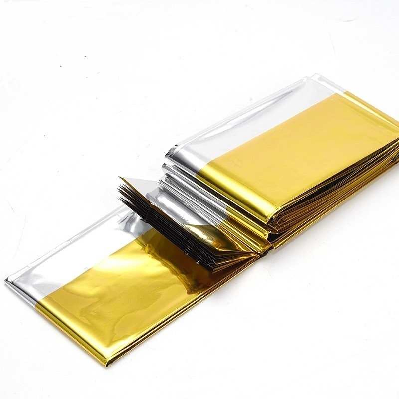 4 Pieces Outdoor Portable First Aid Thickened Anti Overheating Aluminum Foil Tin Foil Insulation Blanket