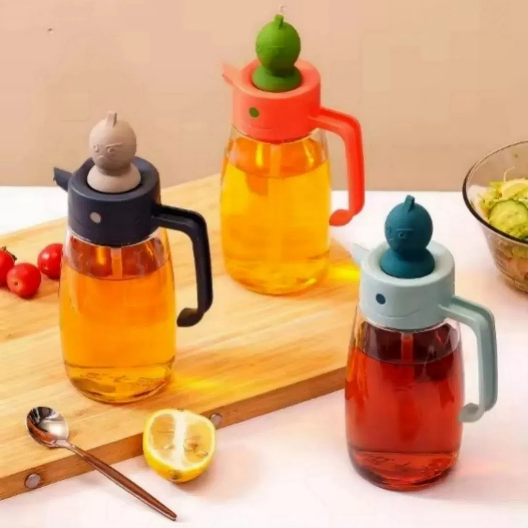 Oil Bottle with Brush Lid Allowing Controlled Oil Release and Spreading in One Motion