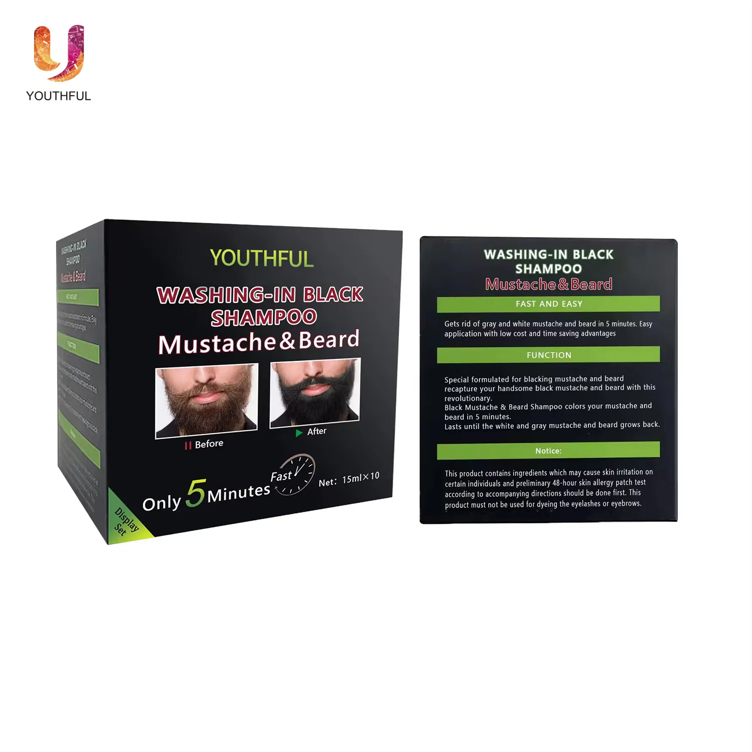 Professional Beard Care Product Black Beard Dye Shampoo