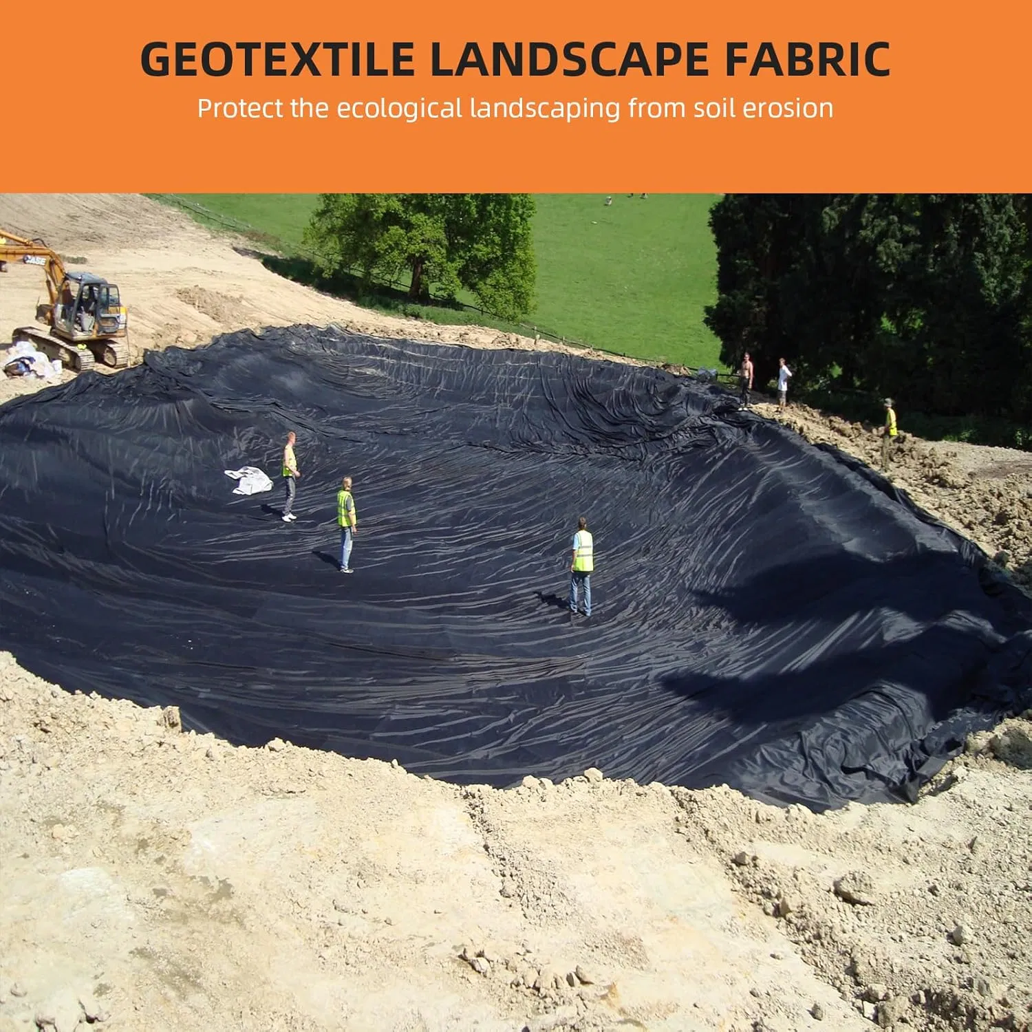 4FT X 100FT & 6oz Geotextile Fabric PP Woven Geotextile for Driveway & Road Stabilizationr, Erosion Control
