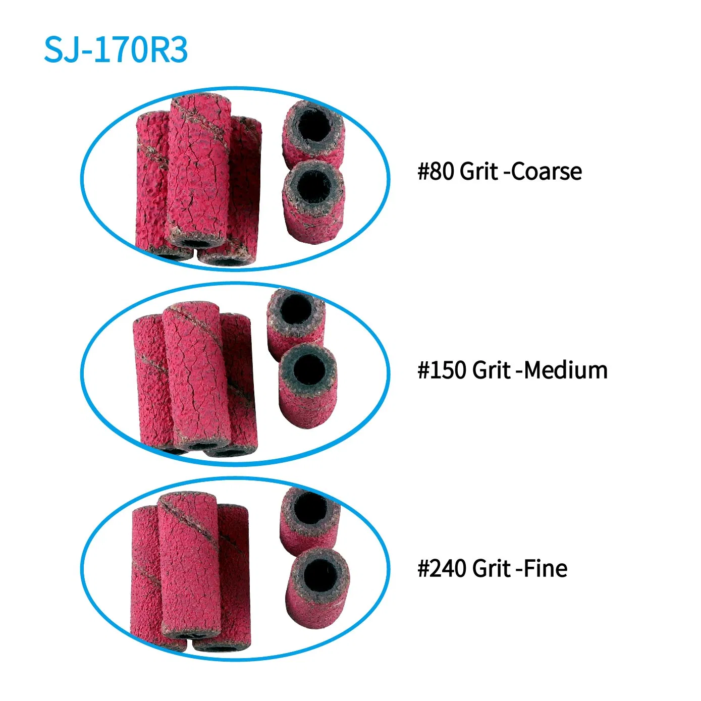 Jicrade Professional Quality 3mm Red Abrasive Small Mini Nail Sanding Band