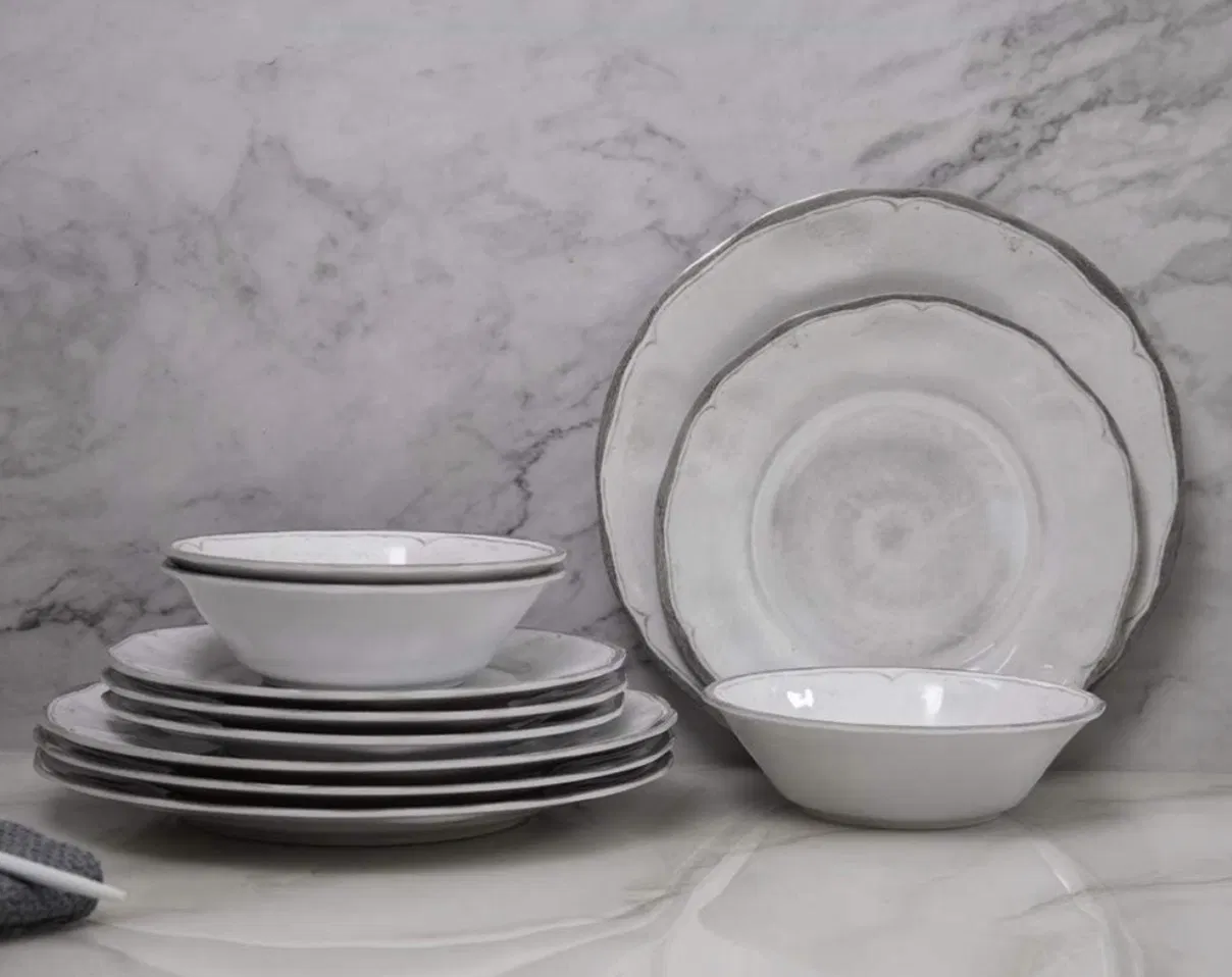 Manufacturers Wholesale Unbreakable White Christmas Melamine Dinnerware Set