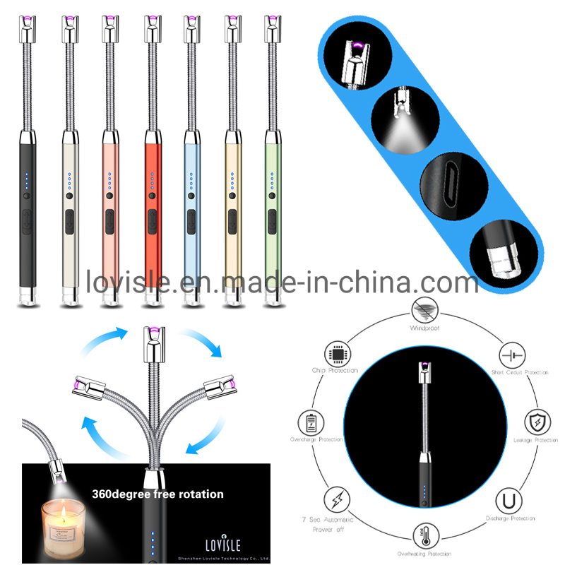Rechargeable Electric Lighter Candle Arc Plasma Lighters for Candle Kitchen Camping Type-C