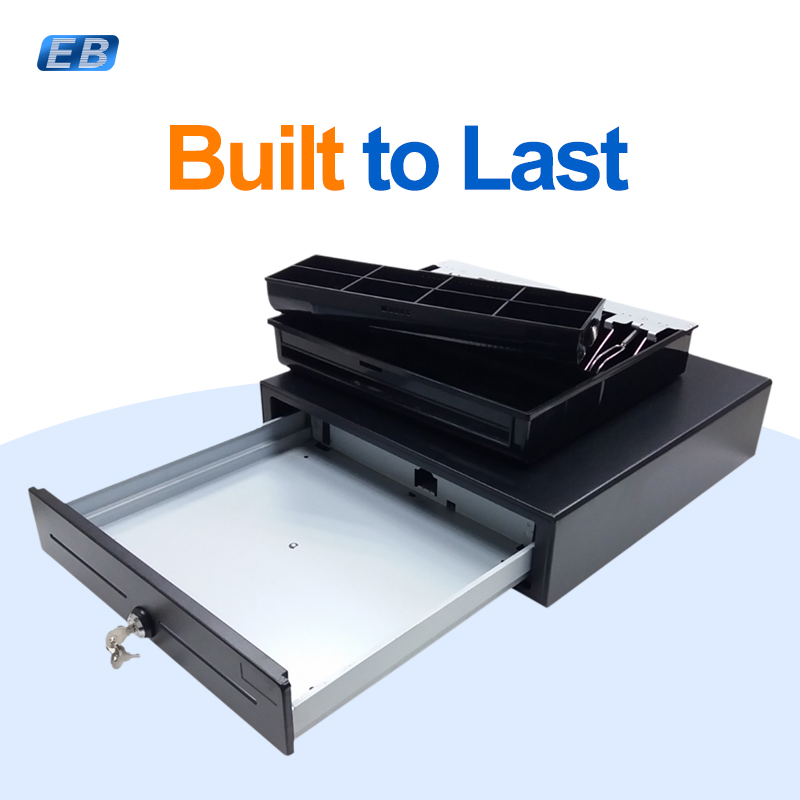 CB-410 Versatile Metal Cash Drawer Bill Handling Box 9-24V Compatible Tested for 1 Million Cycles with Dual Media Slots