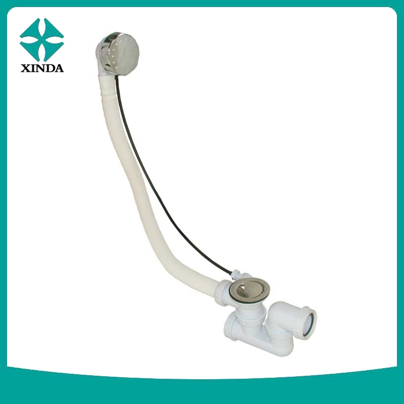 Сифон для ванны с переливом и гибкой трубой