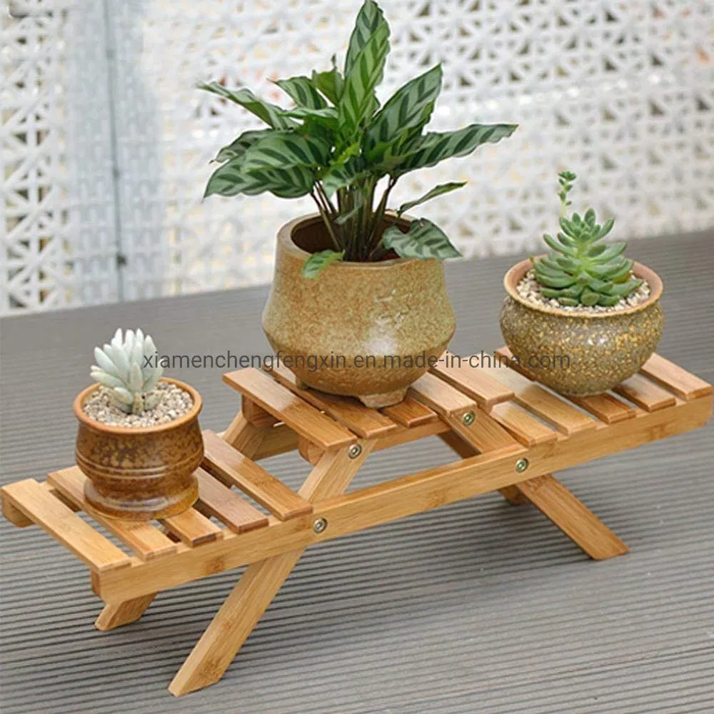 Stylish 2 Tier Wooden Plant Stand for Outdoor Spaces