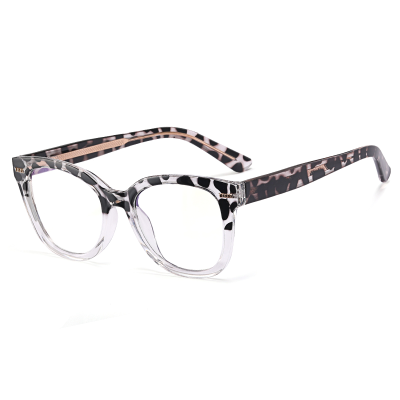 Fashion Contrast Color Tr90 Square Frame Computer Eyeglasses Blue Light Blocking Eyewear