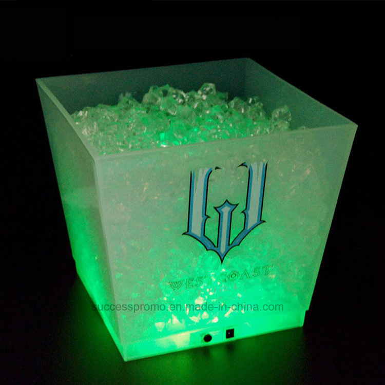 LED Illuminated Rechargeable Ice Bucket 10L Large Frosted Champagne Bucket