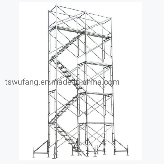 Chinese Pre-Galvanized Steel Scaffolding Step Ladder for Construction with Hook