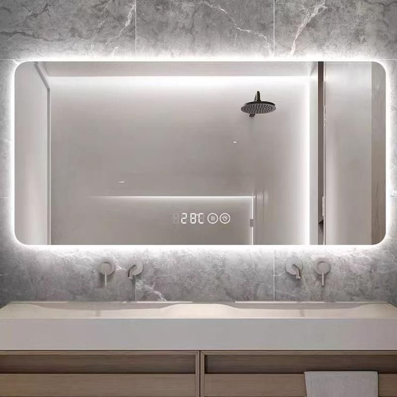 Contemporary LED Bathroom Mirror with Adjustable Brightness Settings