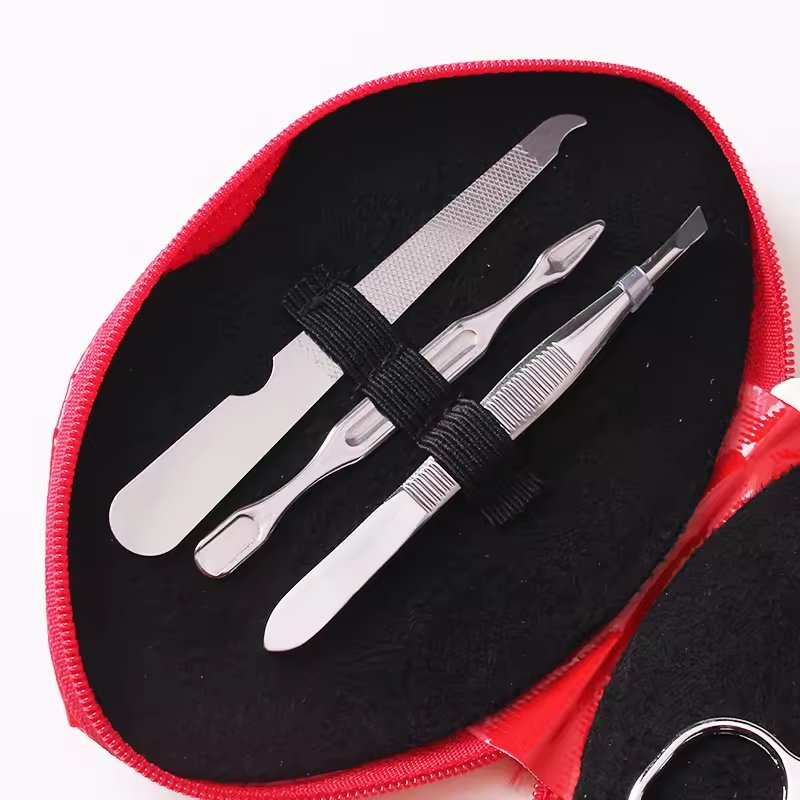 Nail Art Care Set Sexy Lip Sharpe Manicure & Pedicure Eyebrow Tweezers Tools