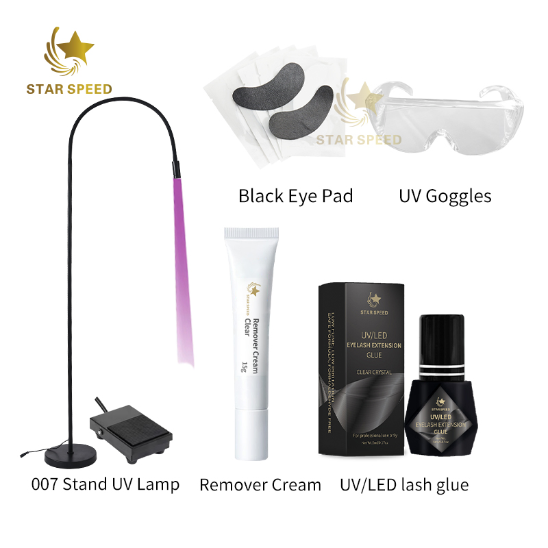 Durable UV Curing Lamps Foot Switch Eyelash Beauty Tool Kit