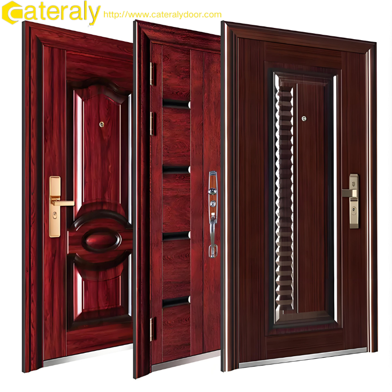 Cateraly Durable Security Door with Adjustable Hinges for Easy Installation Automatic Door with Hardware