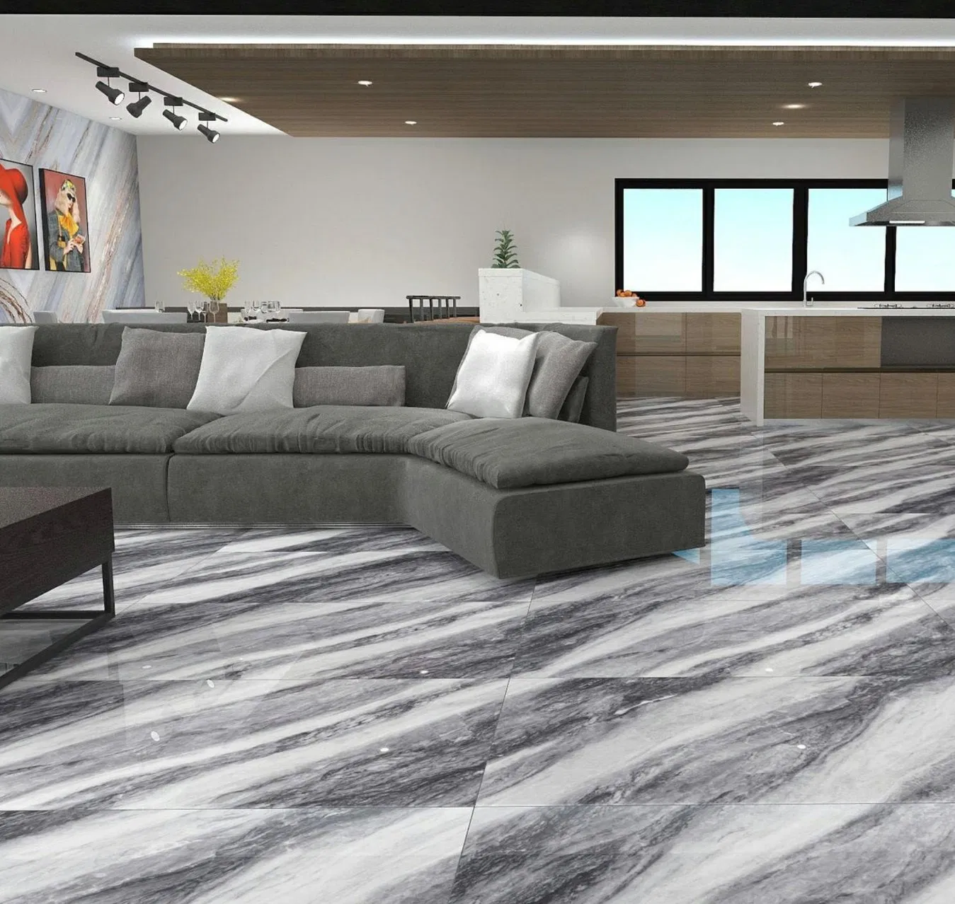 600*1200mm Luxury Modern New Design in Glazed Polished Flooring Tile