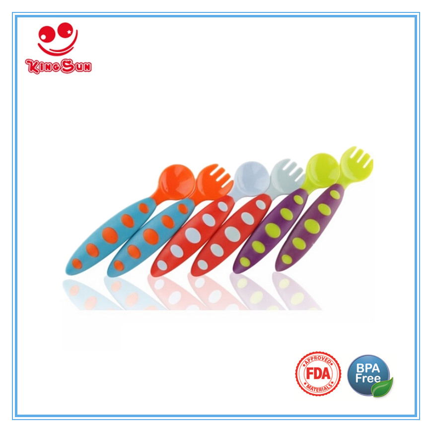 Vibrant Baby Feeding Set with Colorful Plastic Soup Spoons