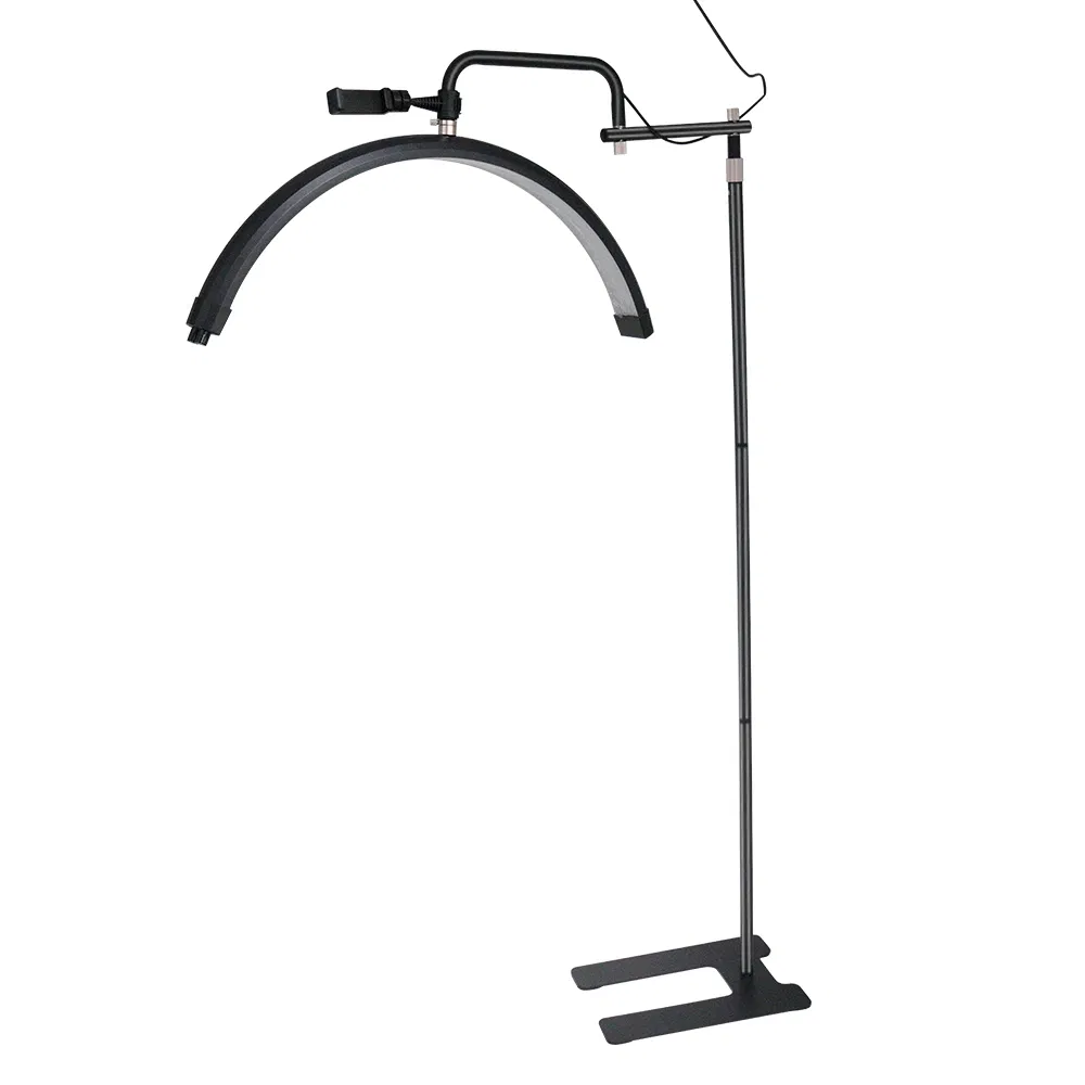 28-Inch Half-Moon Beauty LED Lamp&U-Shapde Medical Multi-Pole Floor Lamp for Beauty Salon