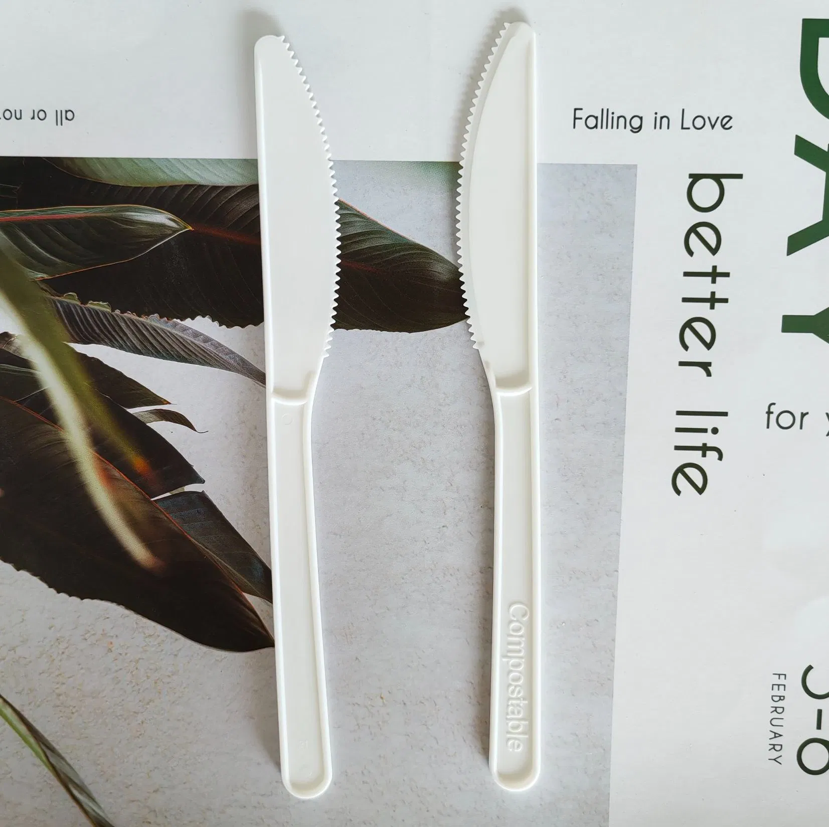 Disposable Compostable Cutlery PLA Forks and Spoons Flatware Knife Tableware Cutlery Utensils