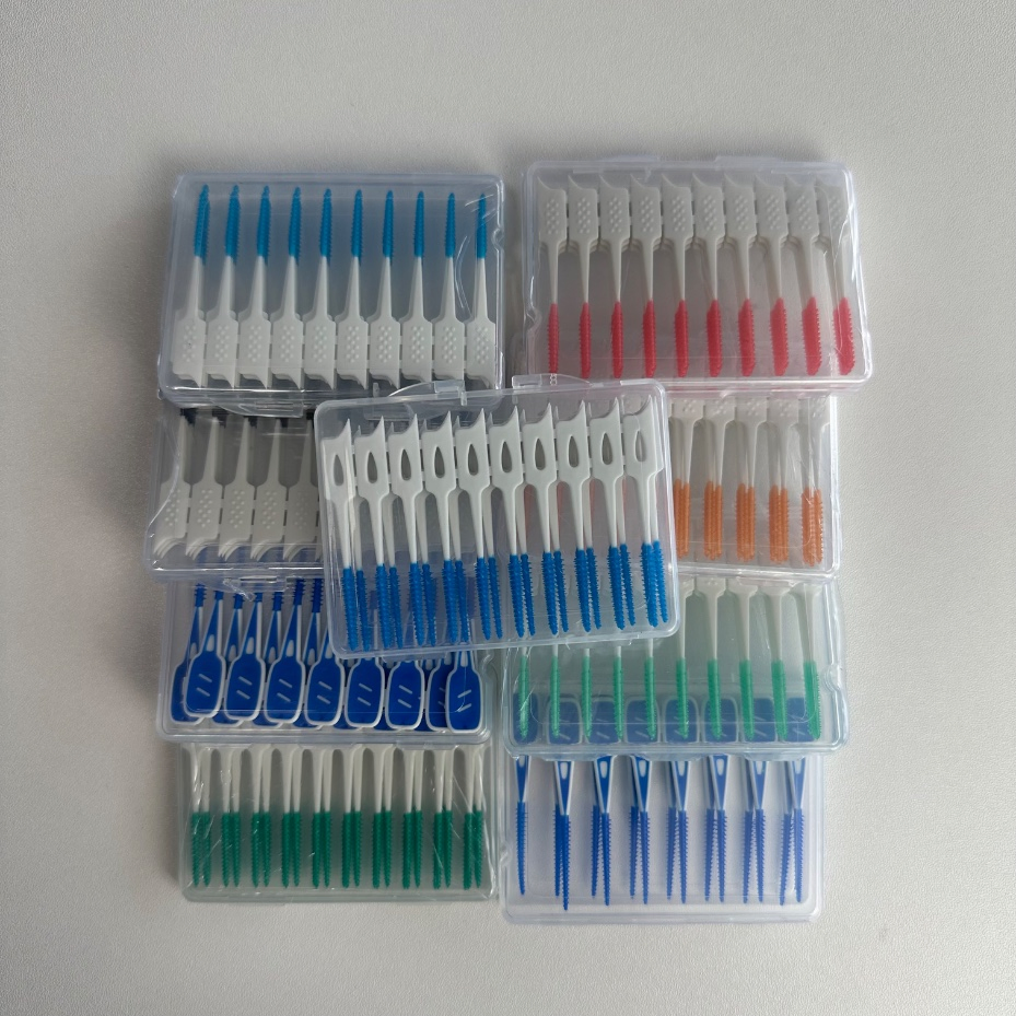 Dental Floss Picks, Dual-Use Interdental Brushes, Soft Silicone Brush Head Toothpicks