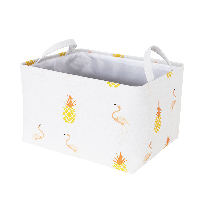 Factory Price Cotton and Linen Foldable Laundry Basket