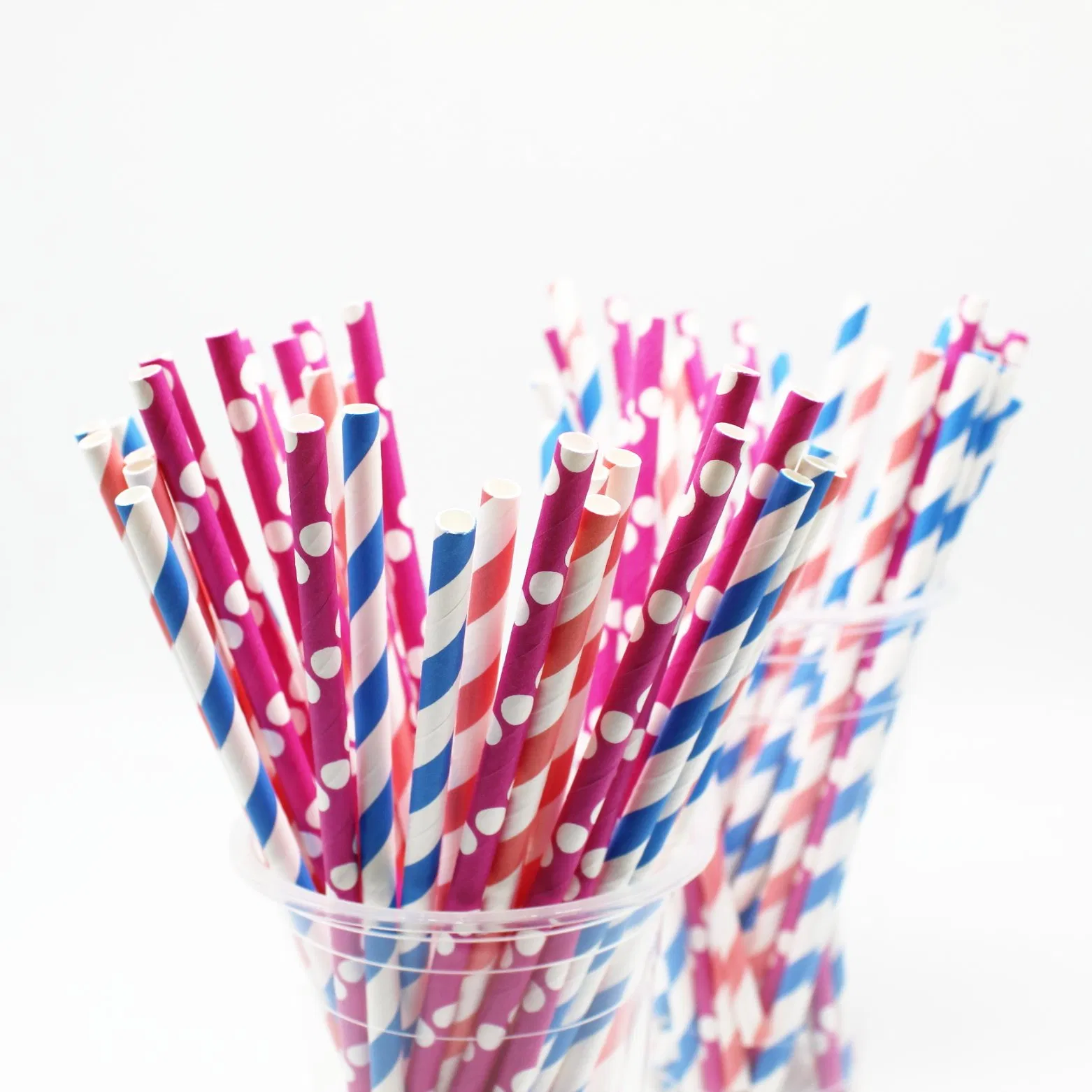 FDA Eco-Friendly Soy Ink Print Striped Paper Straws