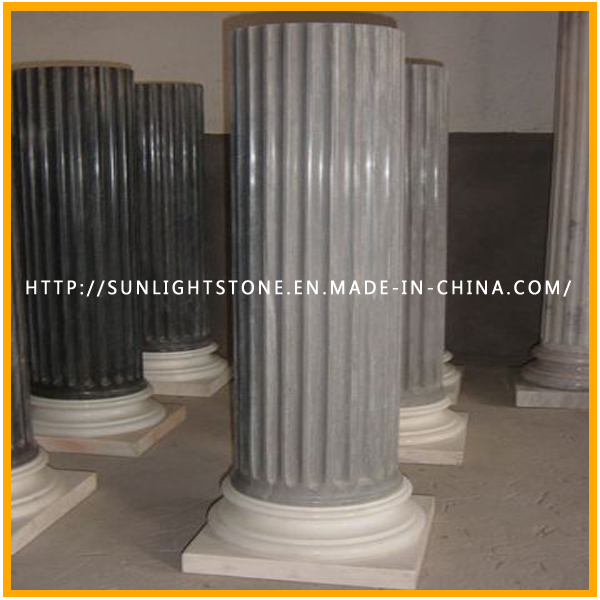 Stone Carving White/Yellow Marble Stone Roman Column/Pillar
