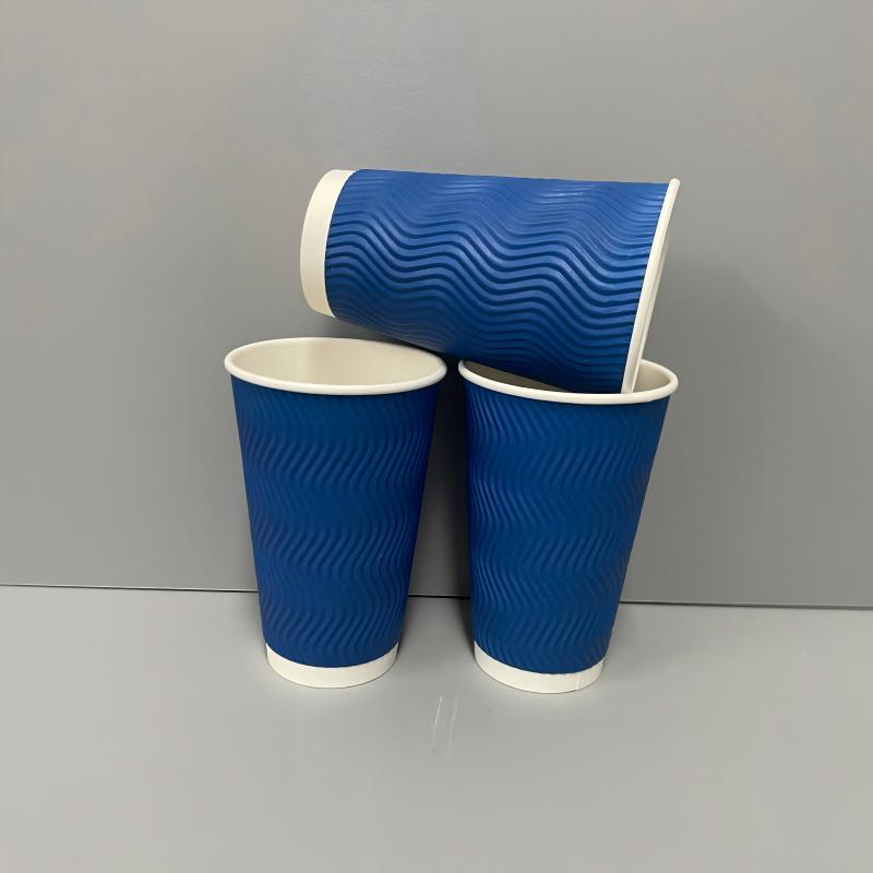 Бумажный стакан Ripple 8oz с крышкой для горячих напитков