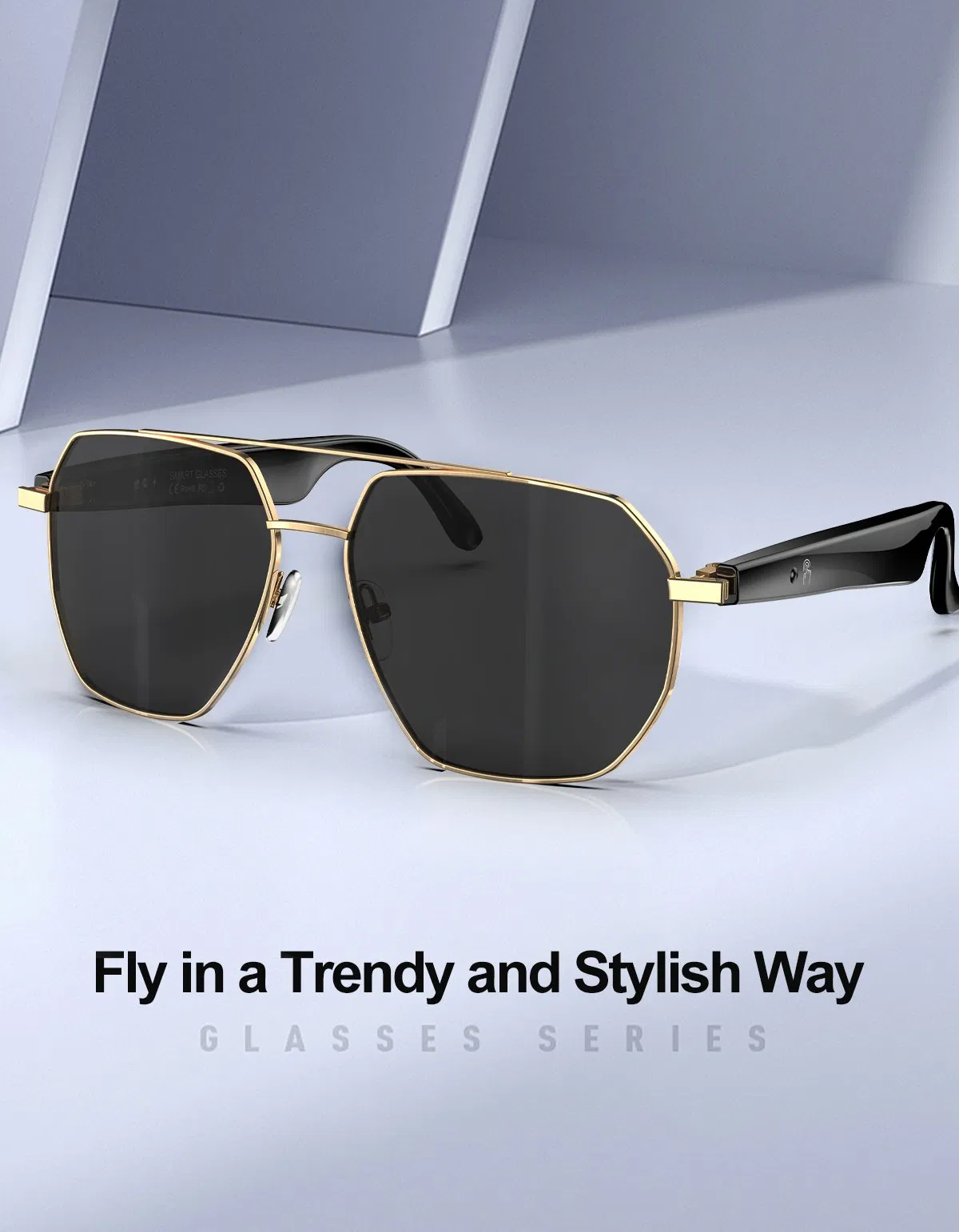 Умные очки-переводчик с ИИ, пилотский стиль