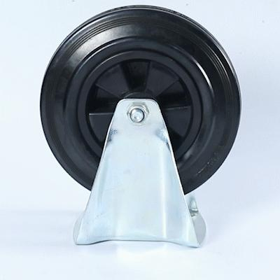Wbd Fixed Plate 150 Load Waste Bin Wheels Rubber 6 Inch Industrial Caster Wheels