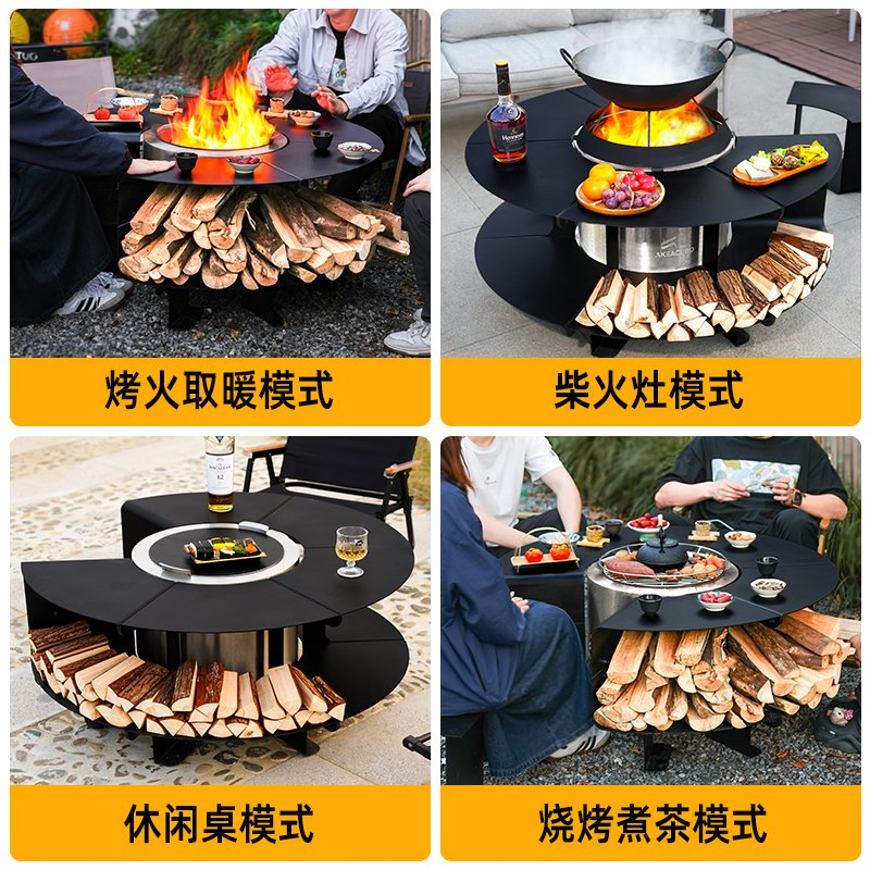 Secondary Combustion Stove Wooden, Wood Burning Firepit
