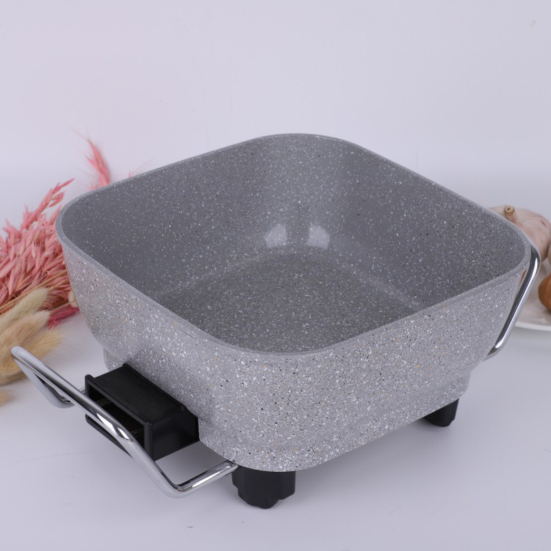 Hot Selling Aluminium Die-Casting Electric Hot Pot Non-Stick Soup Pot with Steamer Hot Pot