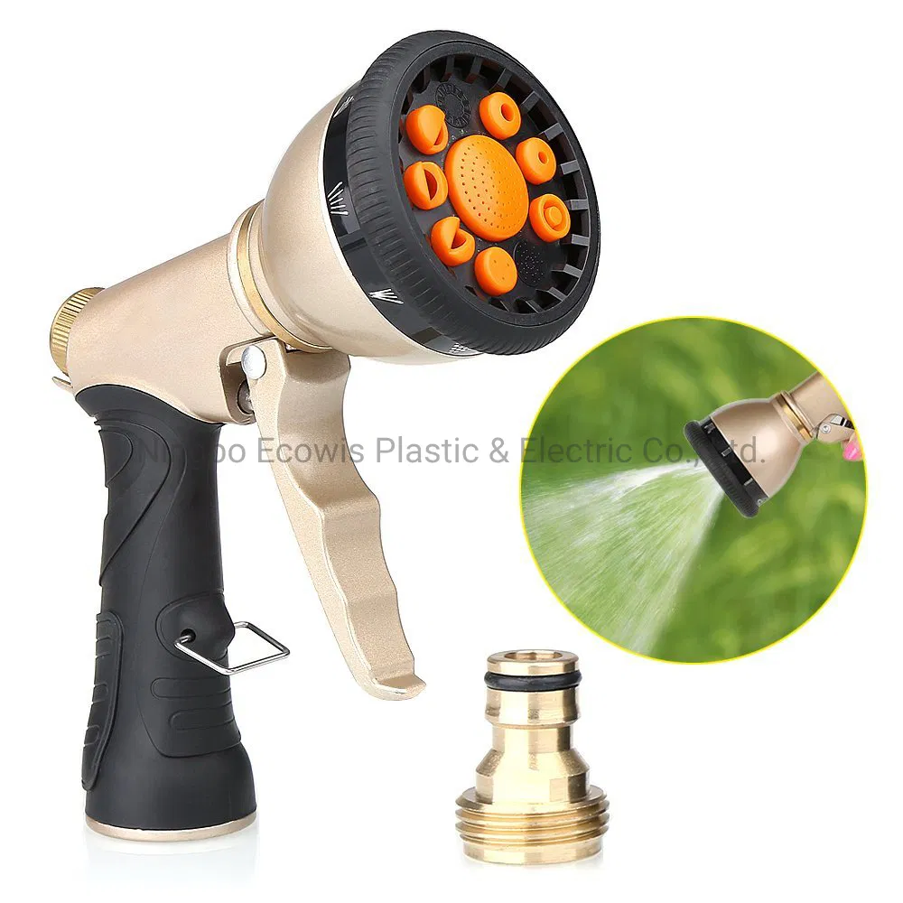 High Quality 9 Pattern Brass Garden Water Hose Sprayer
