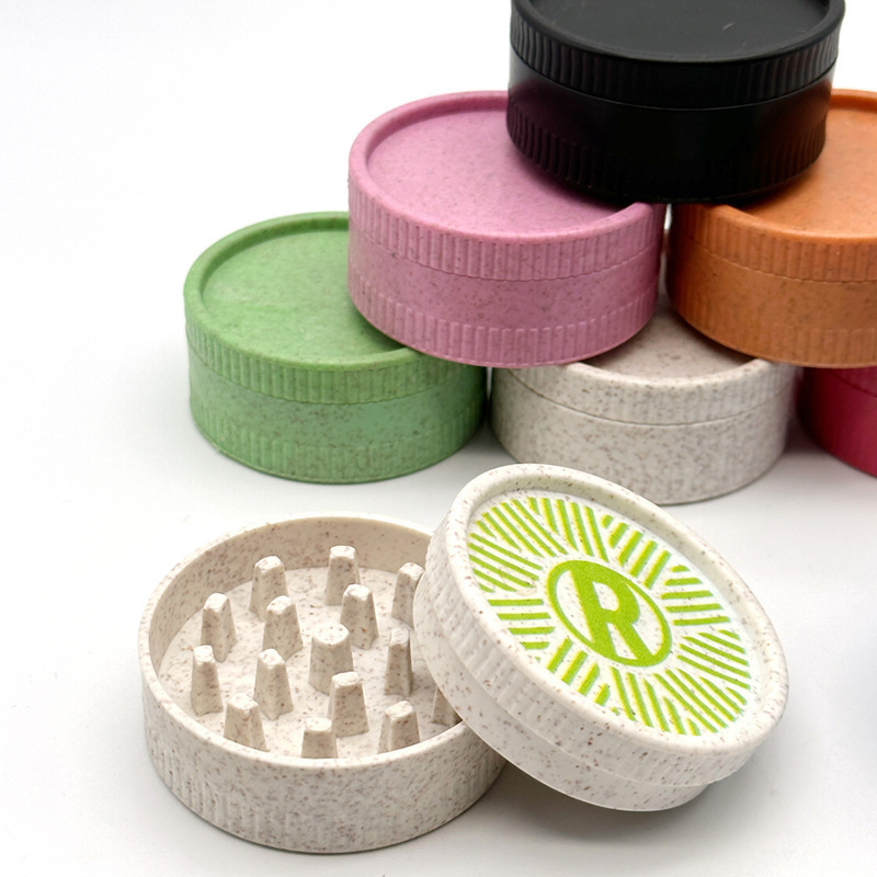 Biodegradable Tobacco Grinder 50mm Custom Logo Plastic Tobacco Smoking Herb Grinder