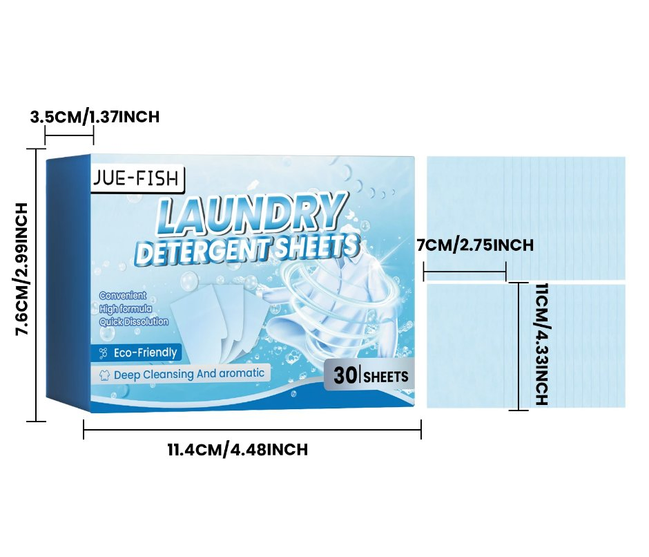 30 Sheet Pack Laundry Sheet Enzyme Gentle Cleaner Sheet Laundry Sheets Detergent Stain Remover Ultra-Thin Sheets Laundry Portable Eco Laundry Sheets