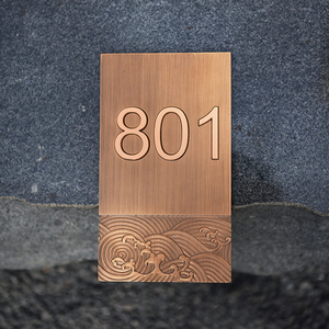 Metal Brass Room Number/ Tenant Unit Number Name Door Plate Signs