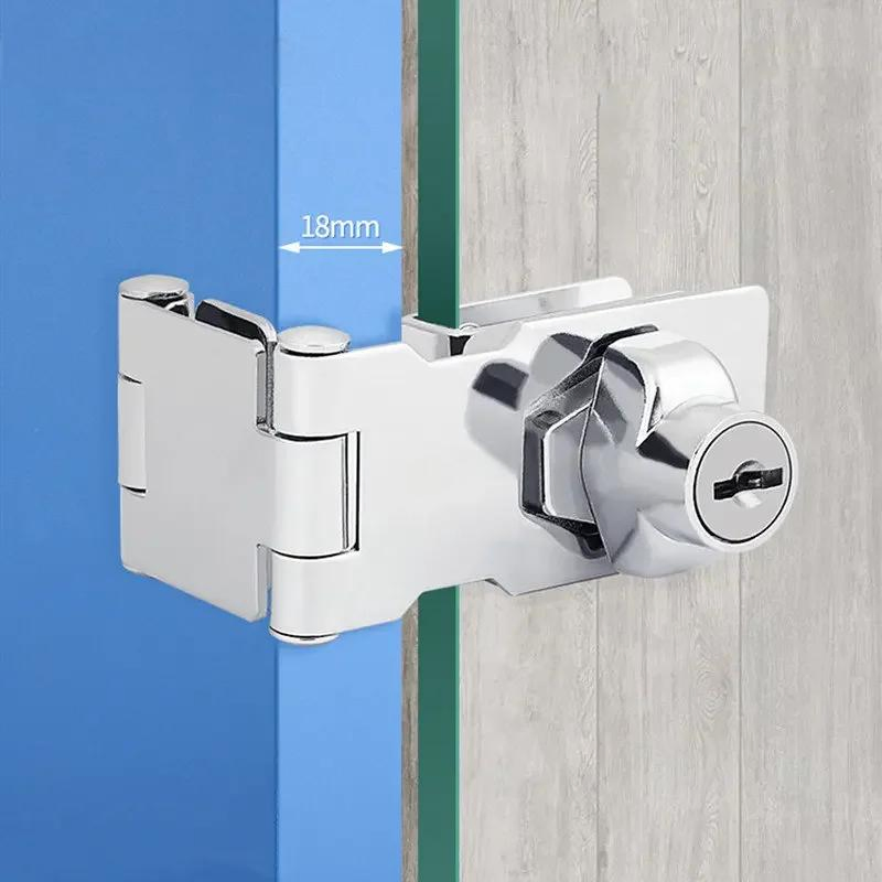 Single Double Open 3 Folding Steel Cabinet Glass Showcase Lock with 2 Keys