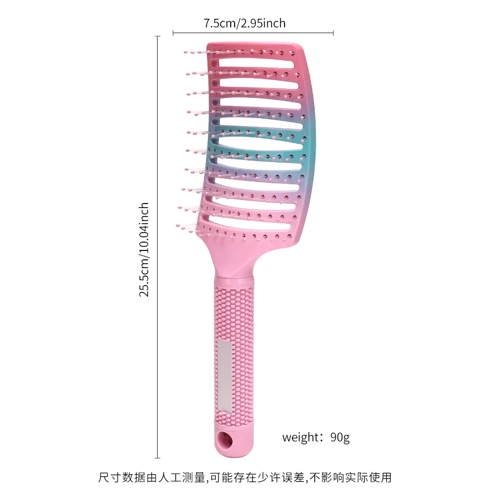 New Anti-Static Heat-Resistant Curved Boar Bristle Detangling Hair Brush for Hair Salon