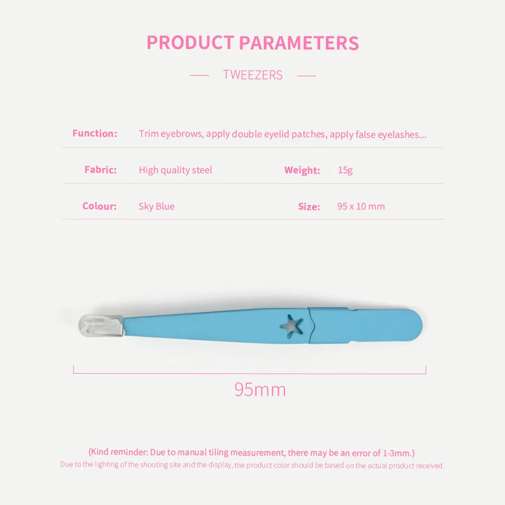 Slanted Tip Lash Eyebrow Hair Tweezers Stainless Steel Squared Tweezer for Eyelash Extensions