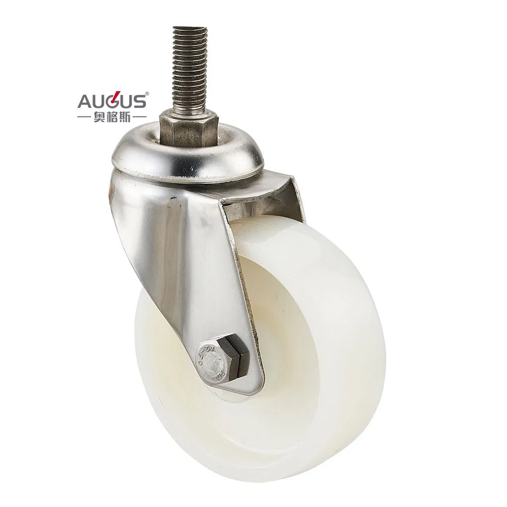 2304 Stainless Steel Medium Duty 3 4 5 Inch Tool and Hardware White Nylon Castor Wheels