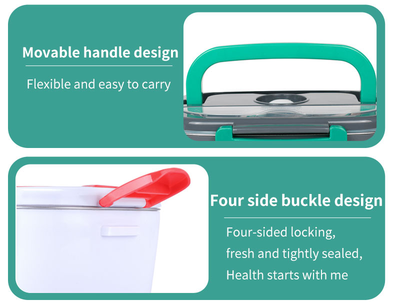 Premium Stainless Steel Double Layer Heating Lunch Box for Home Use