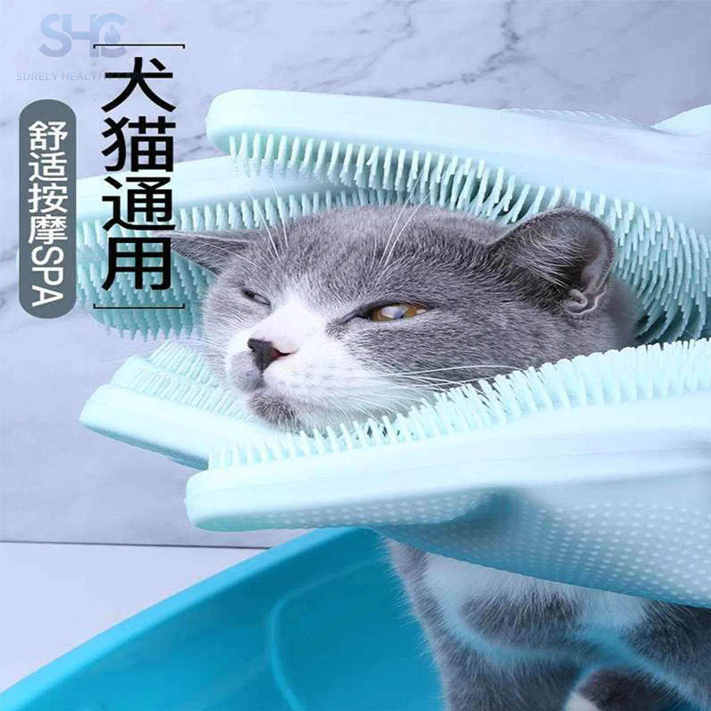 Pet Grooming Gloves Silicone Pet Bath Gloves with High-Density Teeth for Bathing