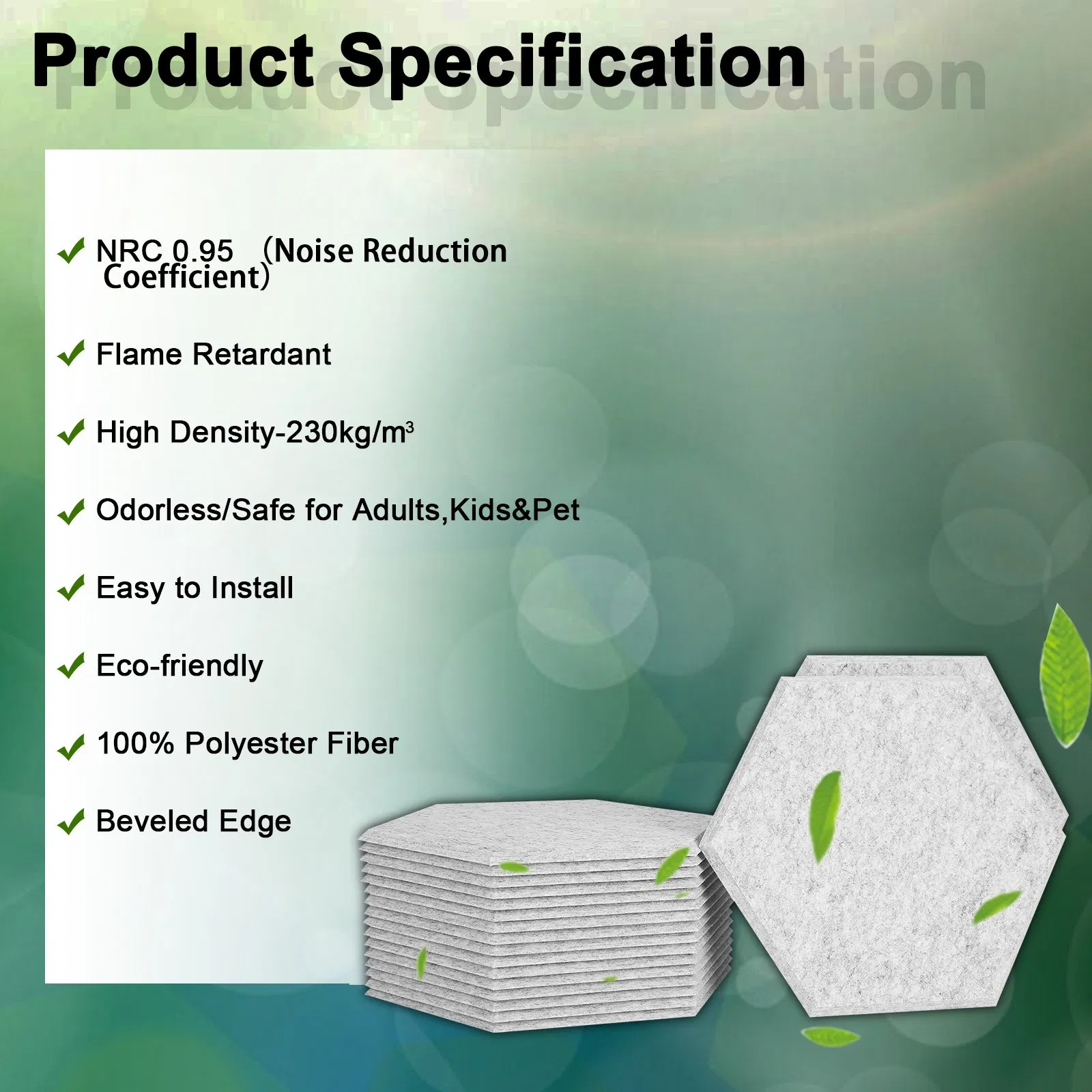 Stylish Hexagon Acoustic Panels for Soundproofing and Home Decor