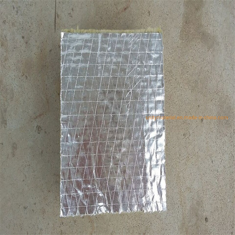 1000X600X50mm Aluminum Al Foil Coated High Density 160kg/M3 Rockwool Sandwich Mineral Rock Wool Panel for Heat Roof Wall Thermal Insulation Materials