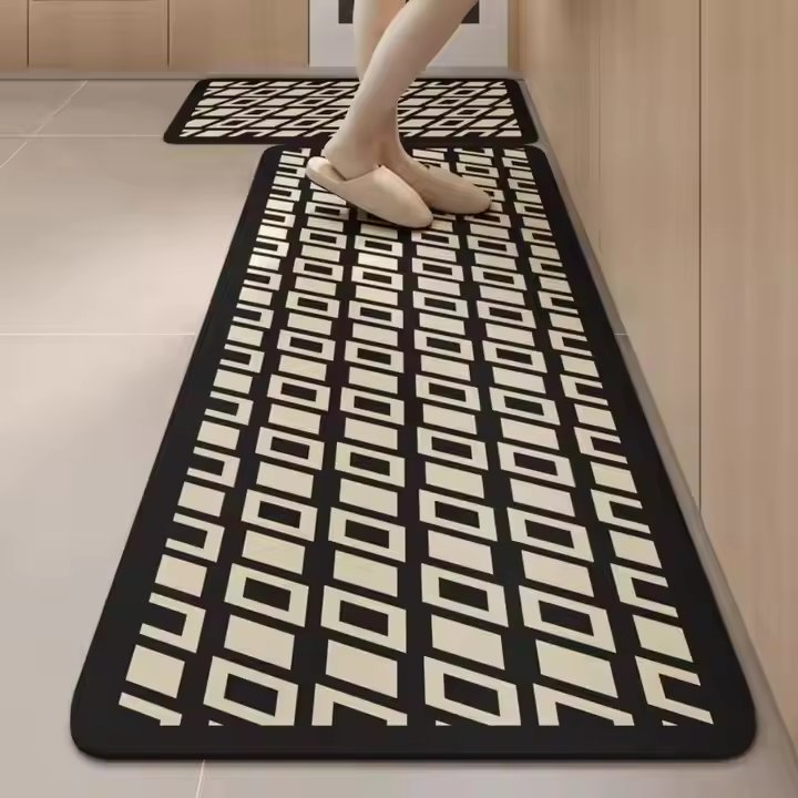 Modern Style Anti-Slip Floor Mat Waterproof Oil-Proof Kitchen Carpet Runner for Living Room Bathroom