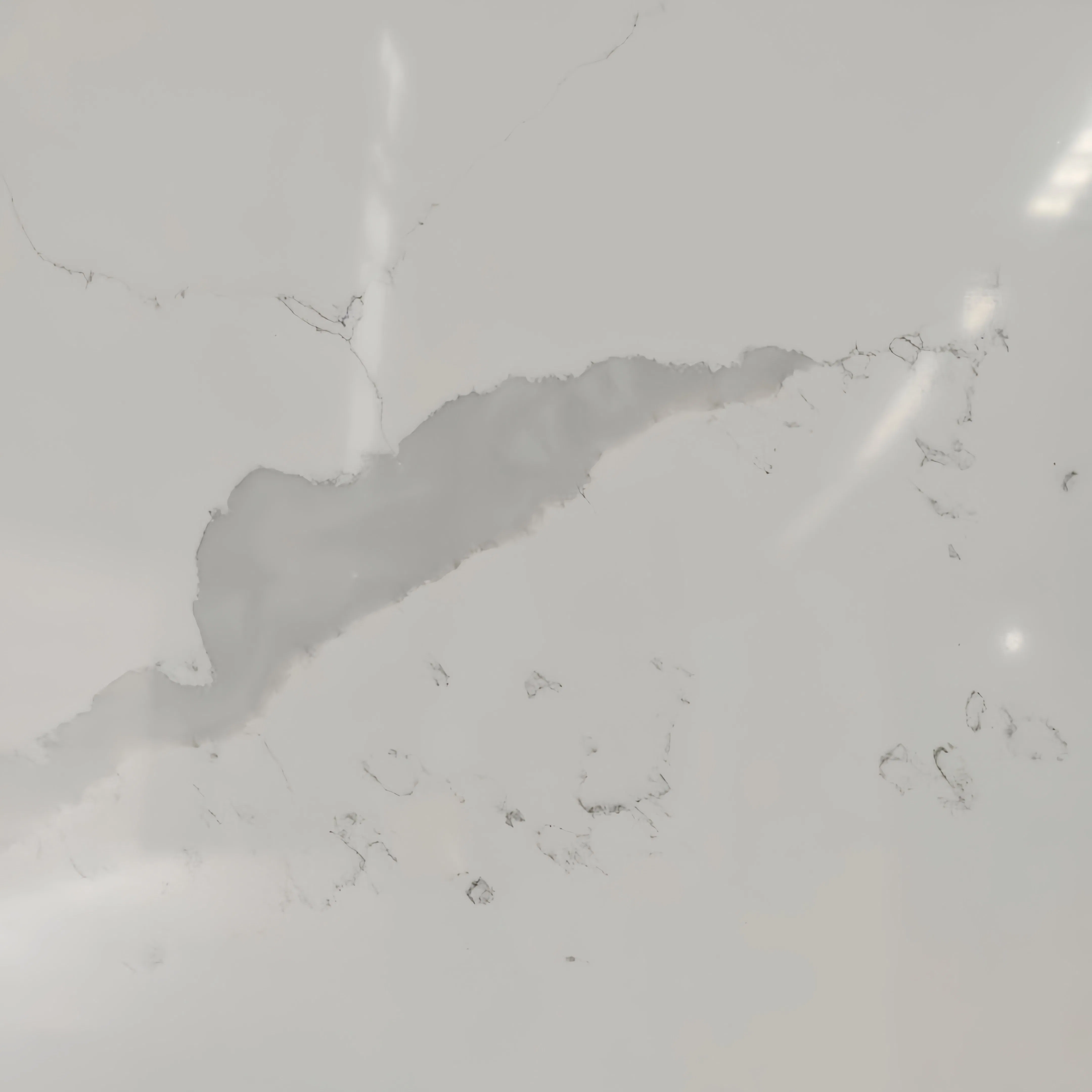 Pari Quartz Stone Slab Building Material Calacatta White Polished Surface Prq6765 3200* 1600*15-30mm for Countertop Kitchen Top/Floor Tile/Wall Tile/Vanity