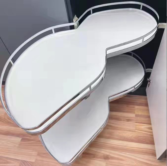 Двухуровневая вращающаяся корзина для кухонного шкафа