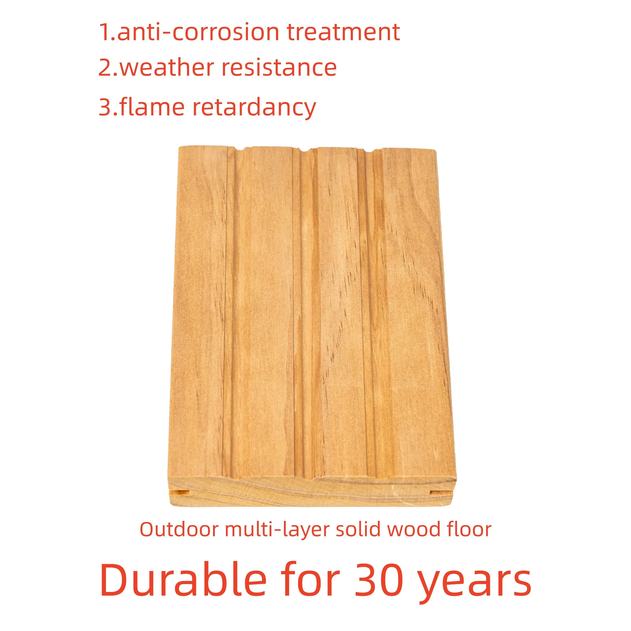 Rippled Surface Modified Wood Decking with Deep Wave Pattern