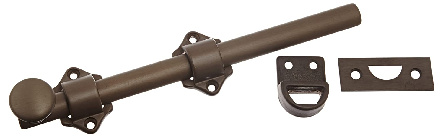 Solid Brass Surface Bolt with Universal and Mortise Strike, 2 Guide